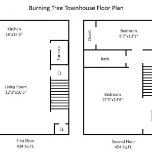 Burning Tree 2 Bedroom Townhouse Floor Plan